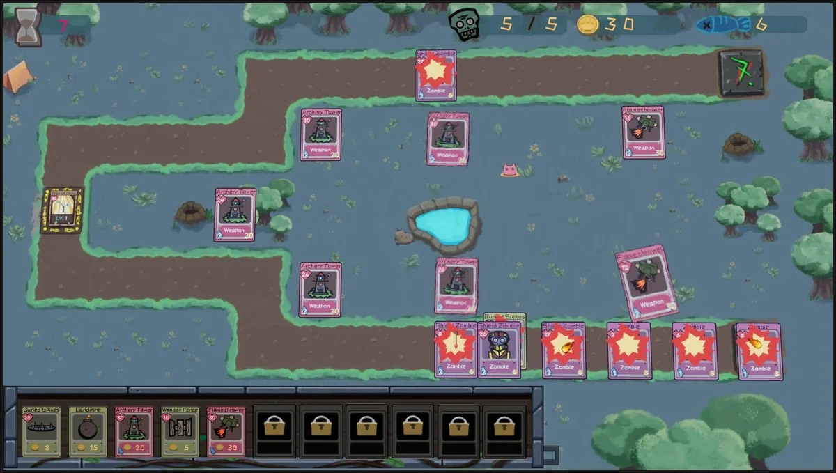 图片[1]-卡牌猫守卫战v1.2.18中文版塔防卡牌生存游戏免费下载-锐品游戏库